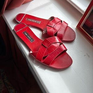 Lightly worn red Zara sandals size 8/39